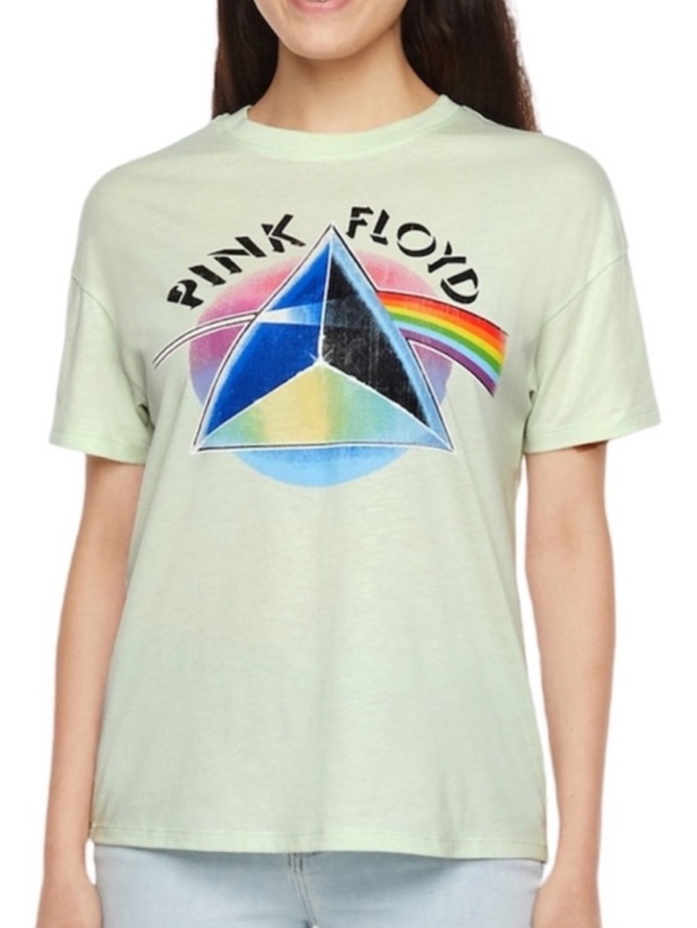 PINK FLOYD Dark Side of the Moon Sage Green Graphic Tee Size L